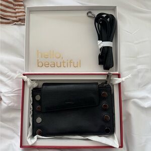 Hammitt Levy VGUC black gunmetal wallet crossbody